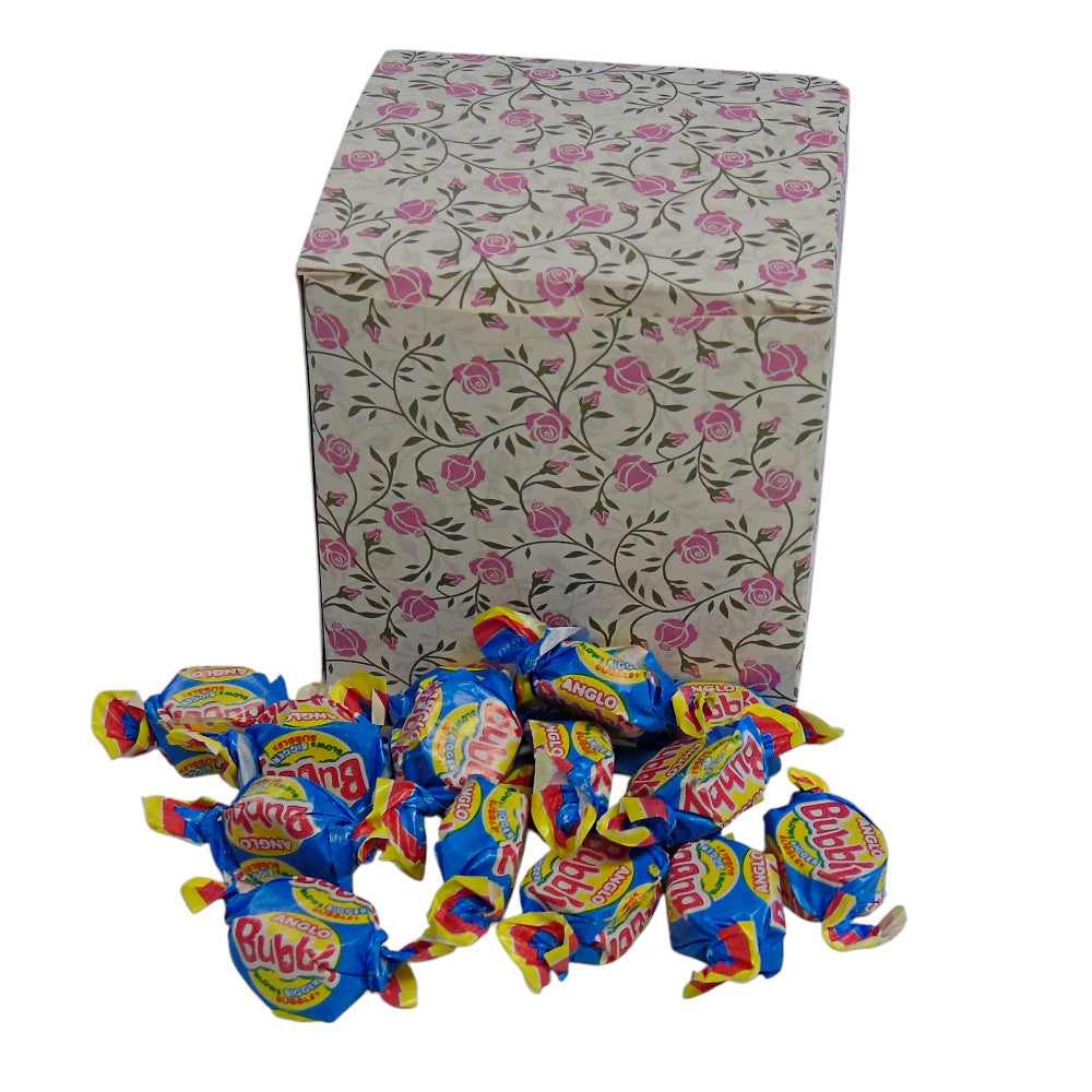 300g Square Flower Pattern Box of Anglo Bubble Bubblegum