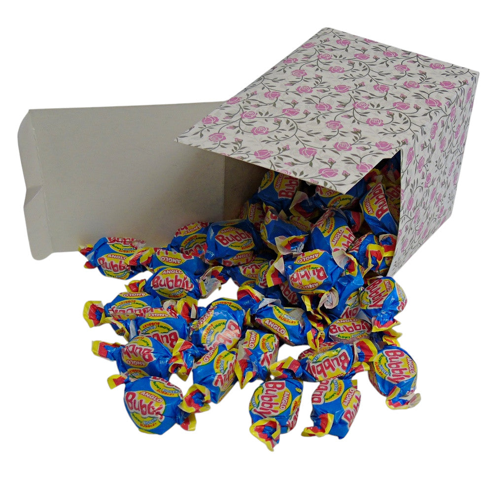 300g Square Flower Pattern Box of Anglo Bubble Bubblegum