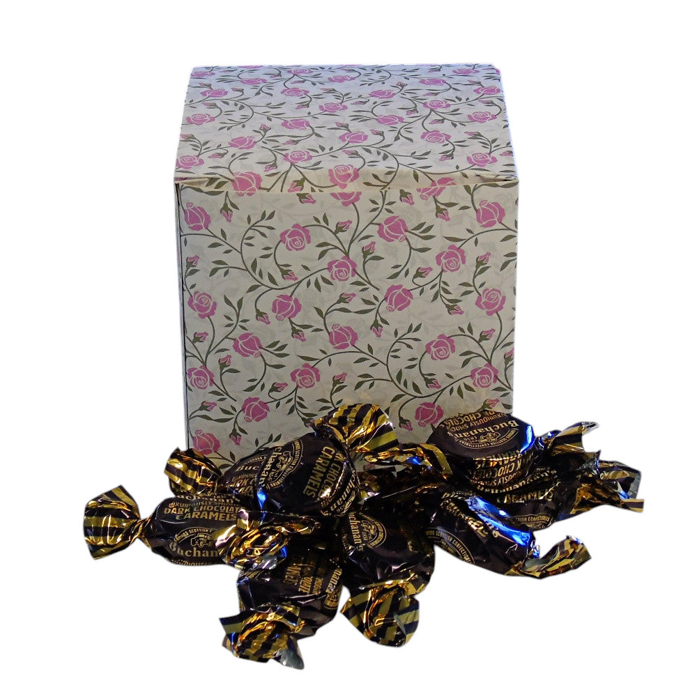 300g Square Flower Pattern Box of Buchanans Chocolate Caramel Toffees
