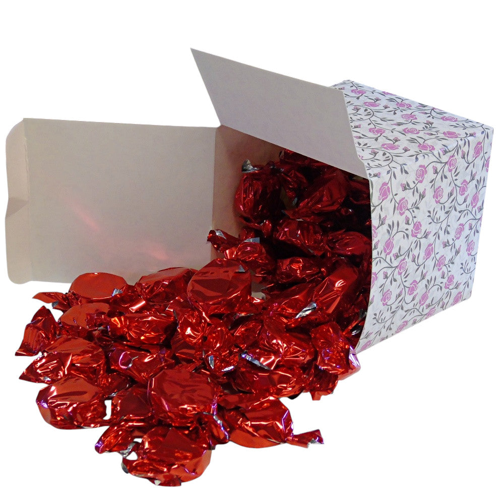 300g Square Flower Pattern Box of Buchanans Raspberry Caramel Toffee