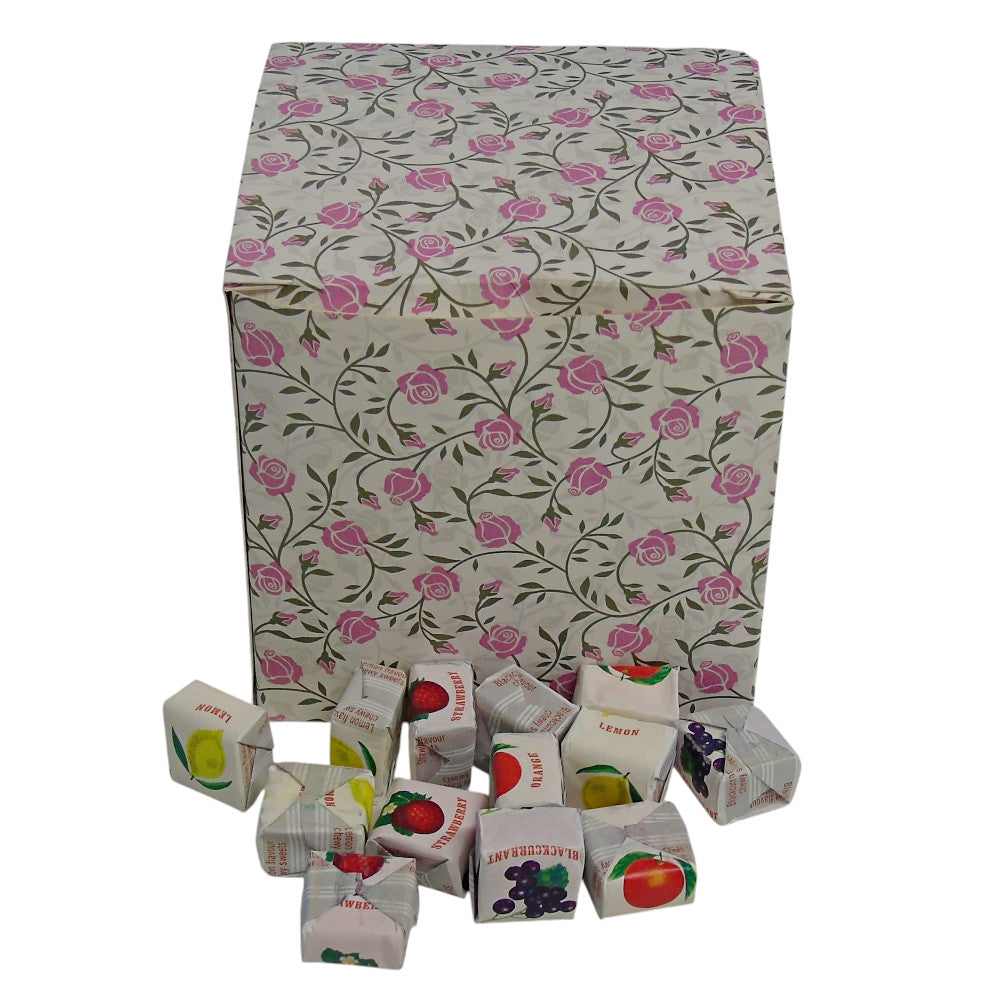 300g Square Flower Pattern Box of Fruity Chews Fruit Caramels