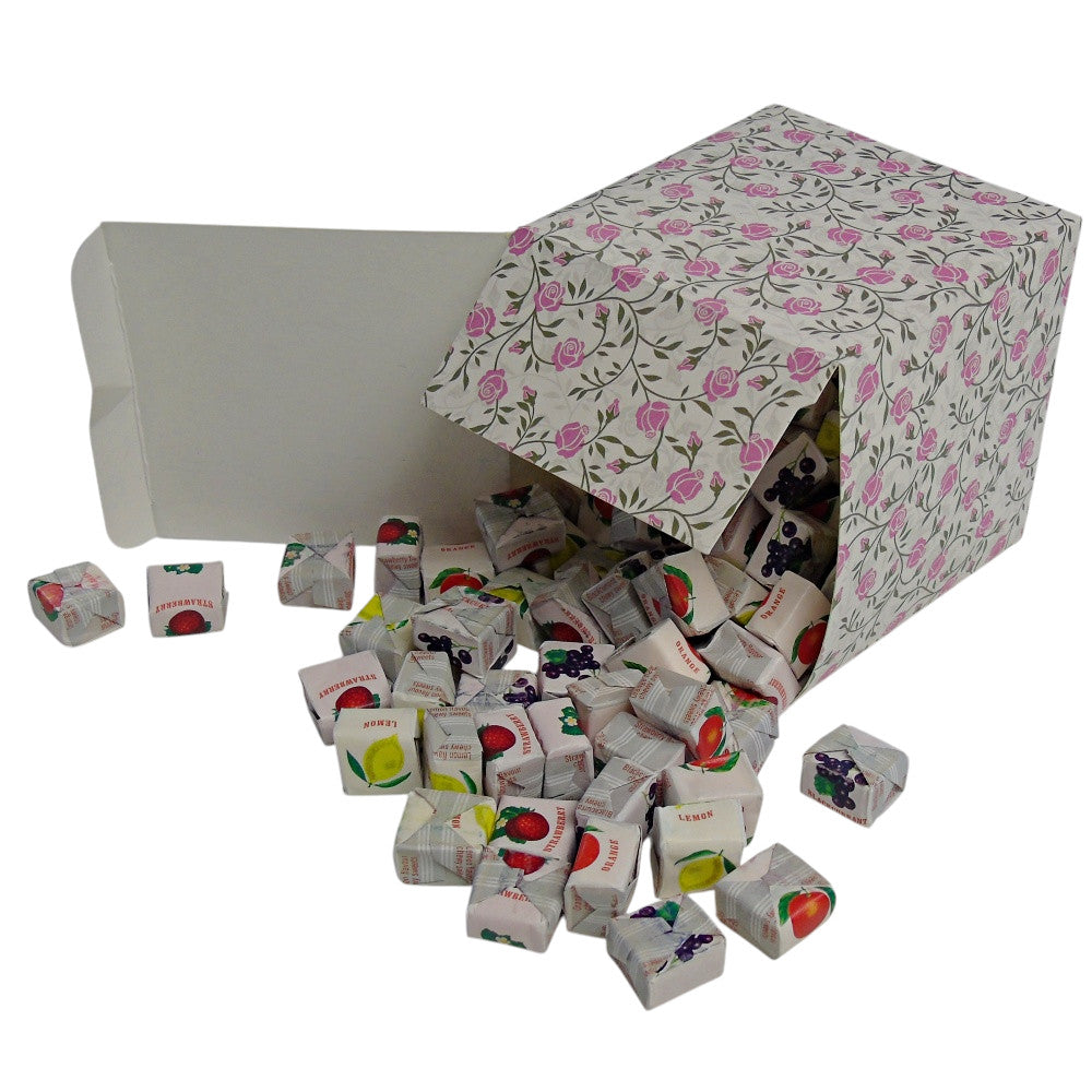 300g Square Flower Pattern Box of Fruity Chews Fruit Caramels