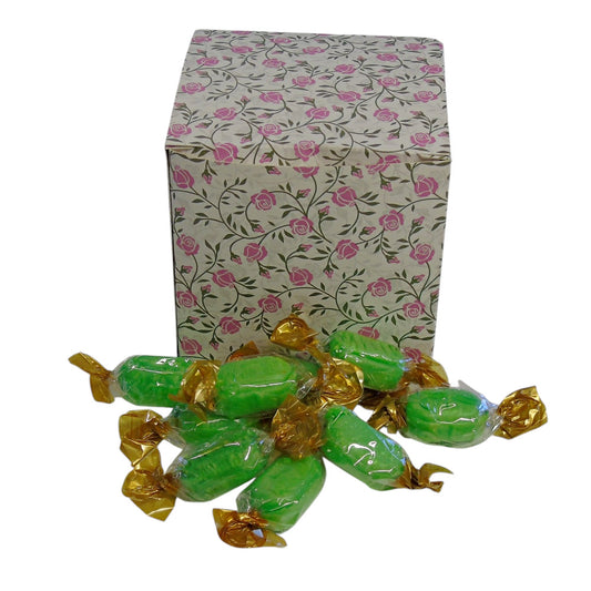 300g Square Flower Pattern Box of Hard Boiled Chocolate Limes Sweets