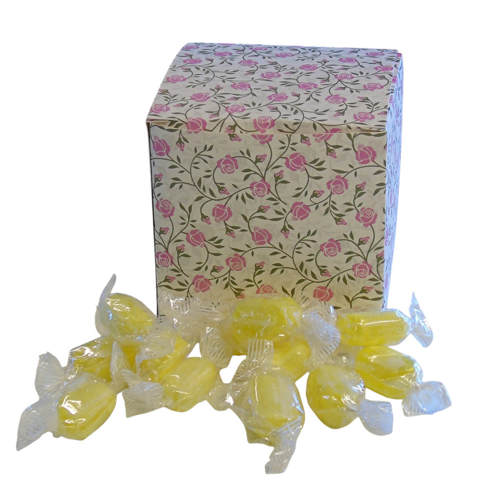 300g Square Flower Pattern Box of Sherbet Lemon Sweets
