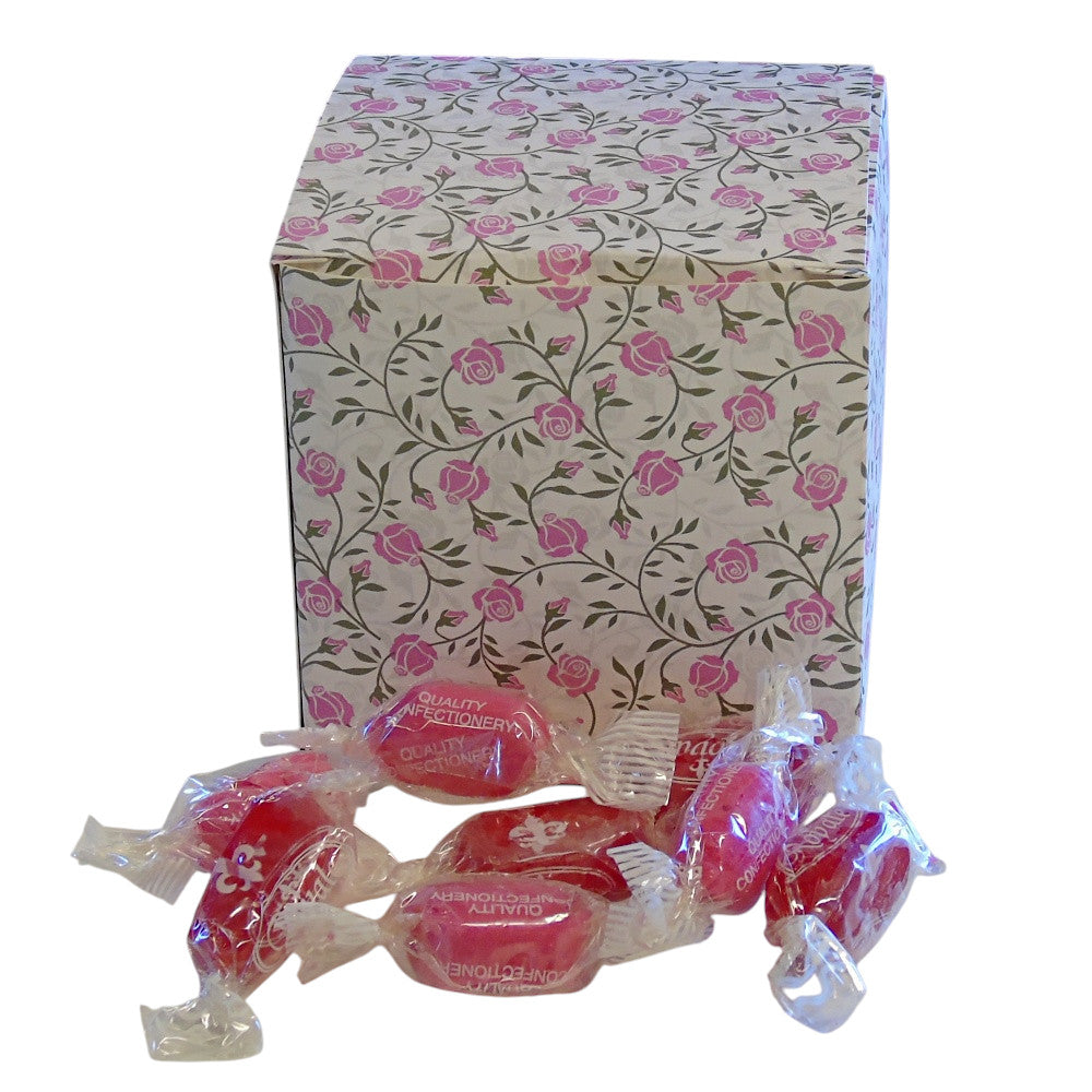 300g Square Flower Pattern Box of Strawberry Sherbets Sweets
