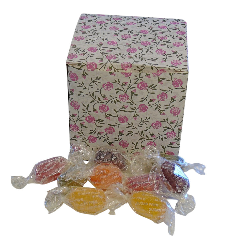 300g Square Flower Pattern Box of Sugar Free Fruit Drops