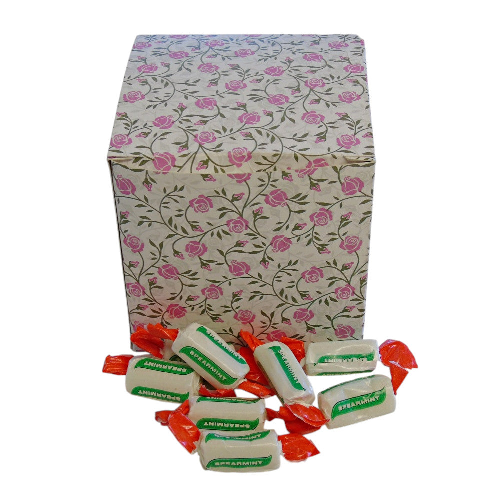 300g Square Flower Pattern Box of Sugar Free Spearmint Chews