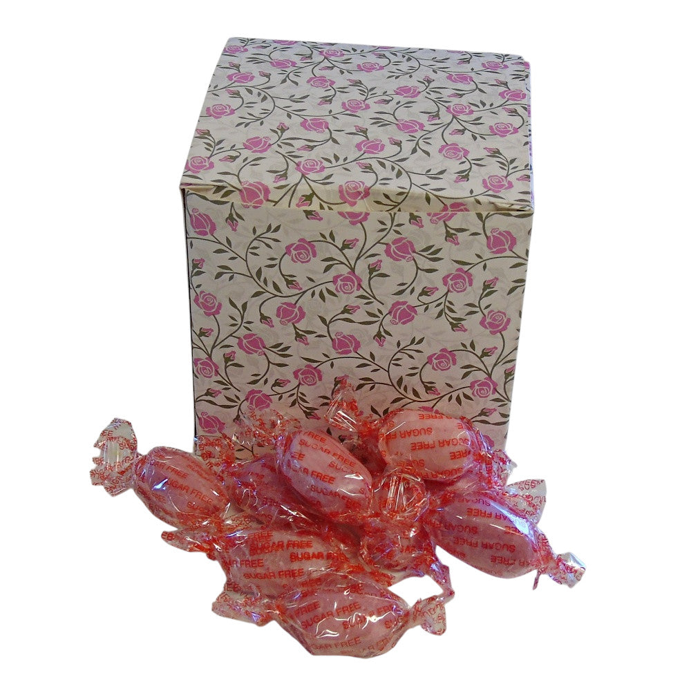 300g Square Flower Pattern Box of Sugar Free Strawberry Sherbets Sweets