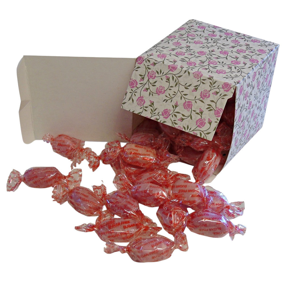 300g Square Flower Pattern Box of Sugar Free Strawberry Sherbets Sweets