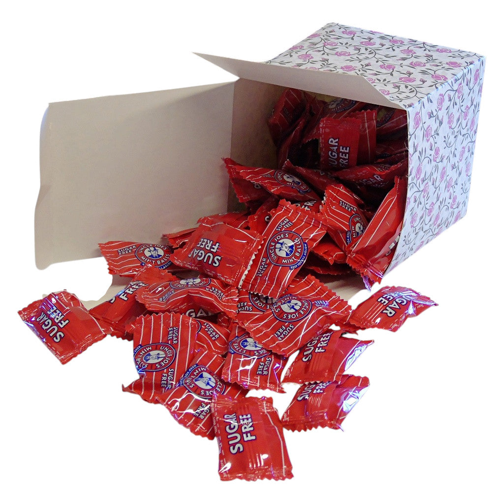 300g Square Flower Pattern Box of Uncle Joes Sugar Free Mints