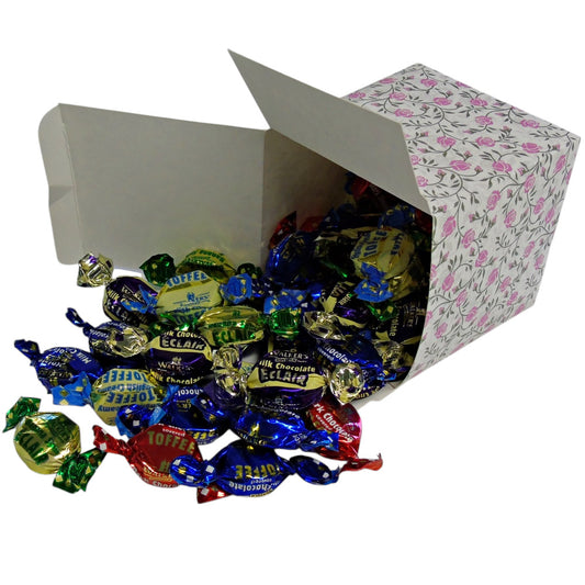 300g Square Flower Pattern Box of Walkers Assorted Toffees