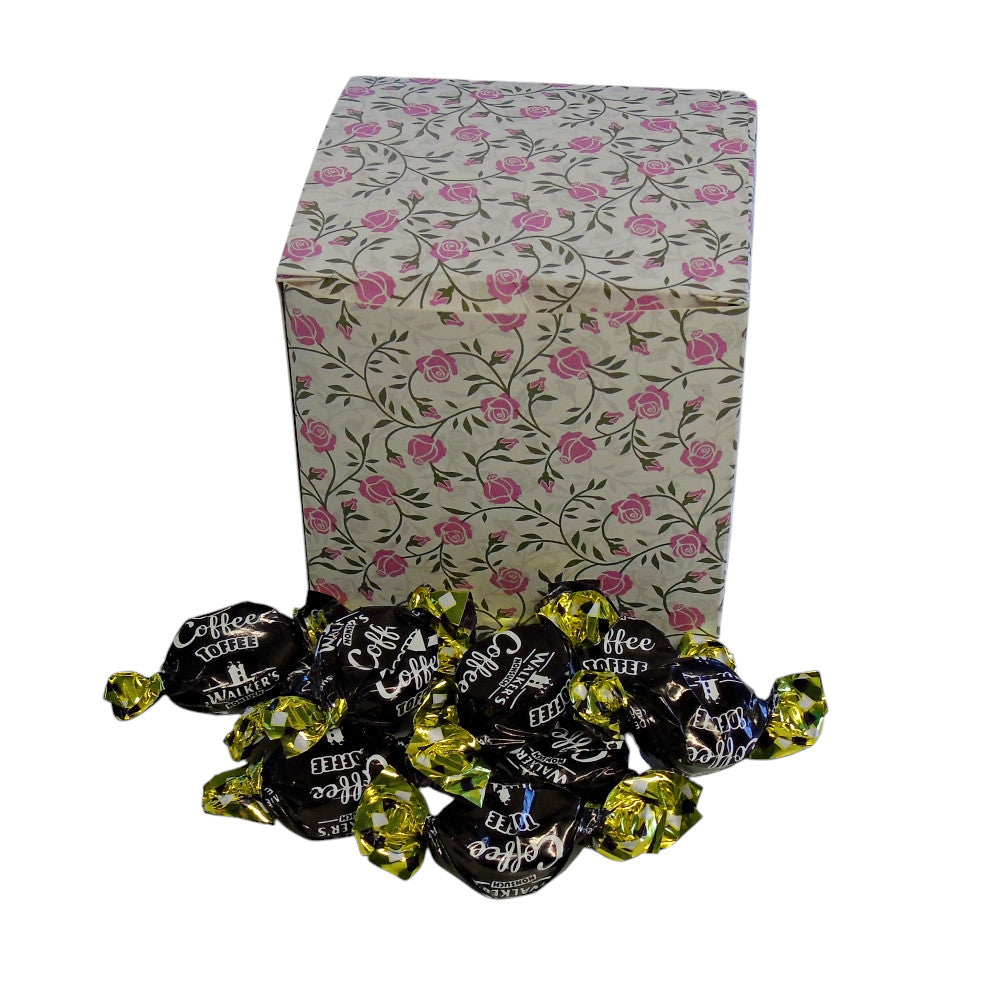 300g Square Flower Pattern Box of Walkers Coffee Toffee Sweets