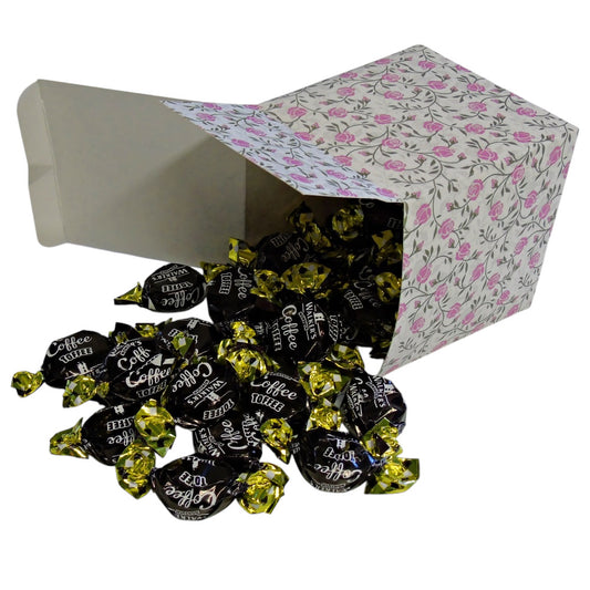 300g Square Flower Pattern Box of Walkers Coffee Toffee Sweets