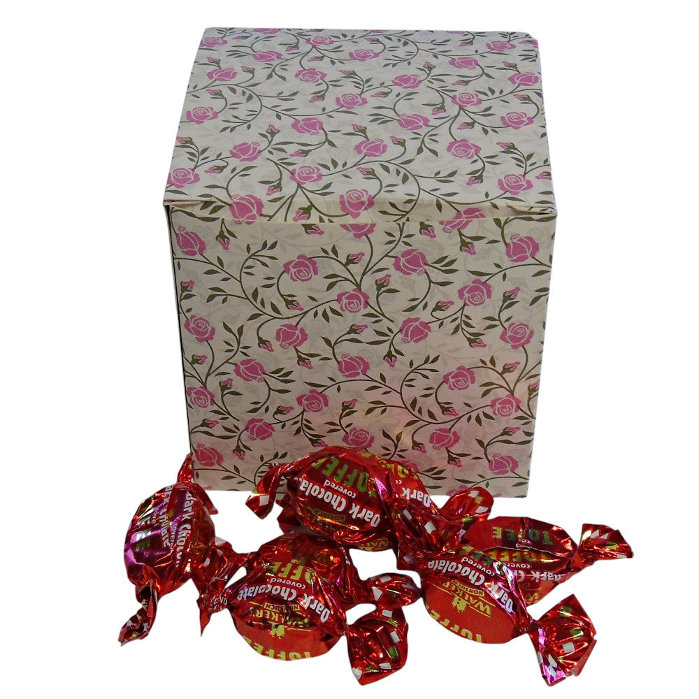 300g Square Flower Pattern Box of Walkers Dark Chocolate Toffee
