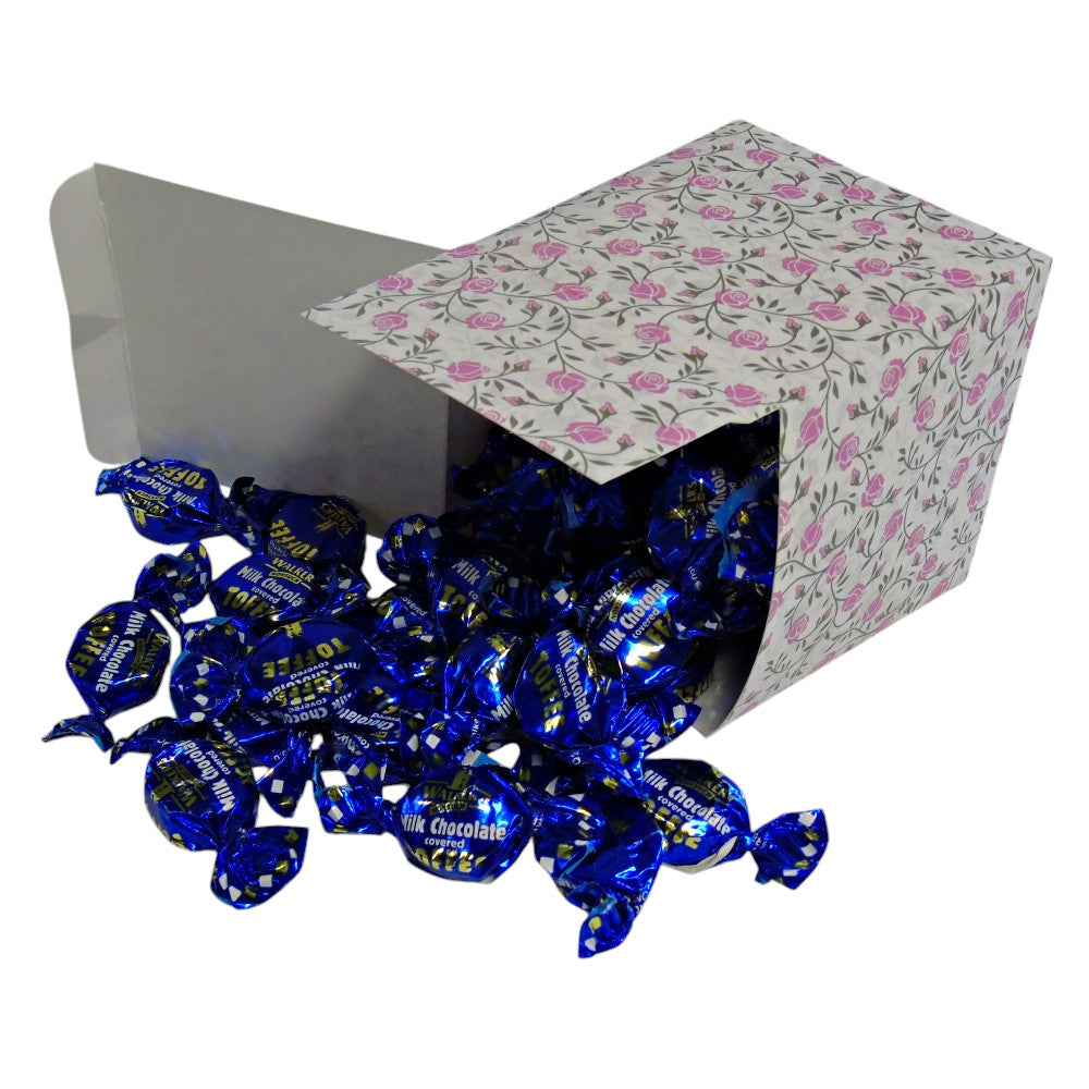 300g Square Flower Pattern Box of Walkers Milk Chocolate Toffee