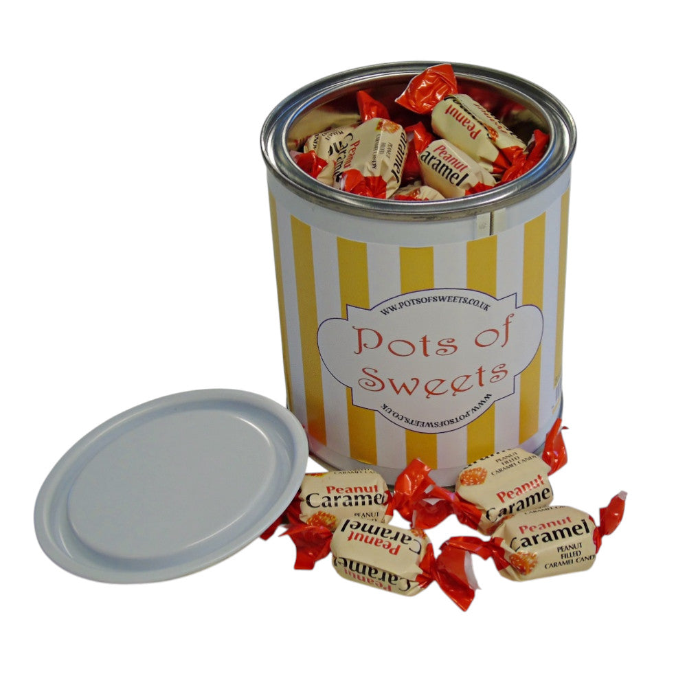 250g Paint Pot Tin of YUMMYs Peanut Caramel Chews