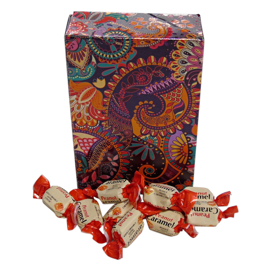 250g Rectangular Patterned Box of YUMMYs Peanut Caramel Chews
