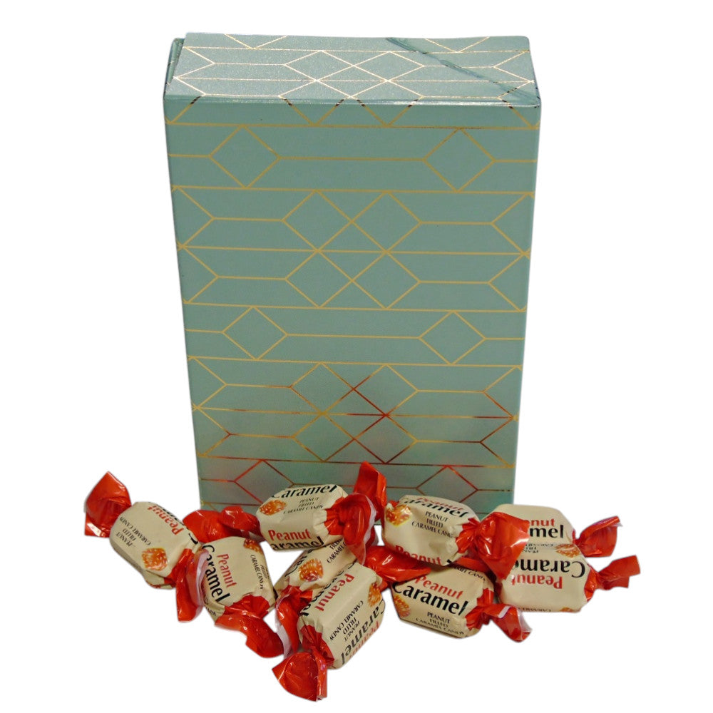 250g Rectangular Patterned Box of YUMMYs Peanut Caramel Chews