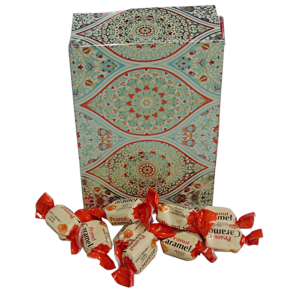 250g Rectangular Patterned Box of YUMMYs Peanut Caramel Chews
