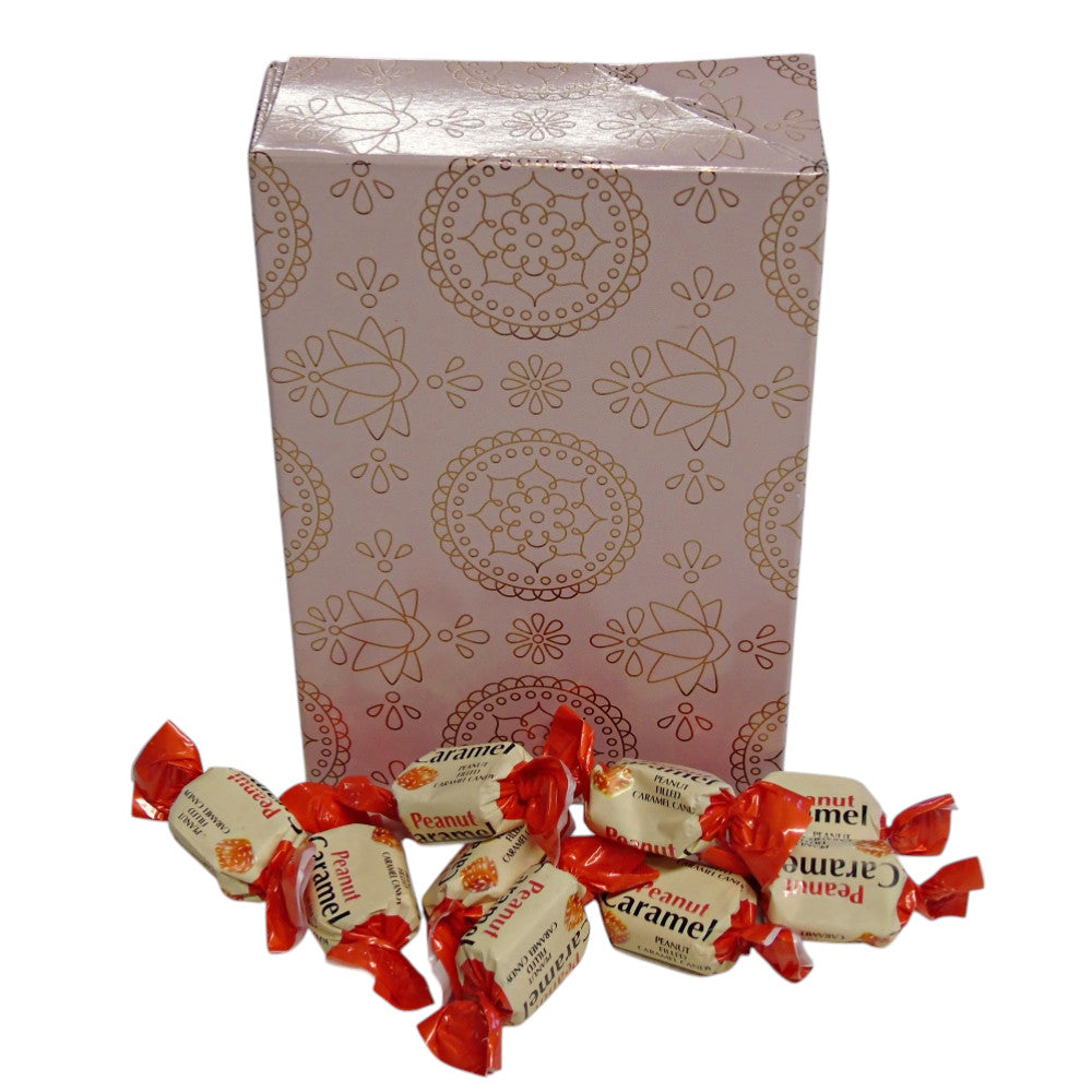250g Rectangular Patterned Box of YUMMYs Peanut Caramel Chews