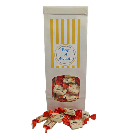 300g Tin Tied Bag of YUMMYs Peanut Caramel Chews
