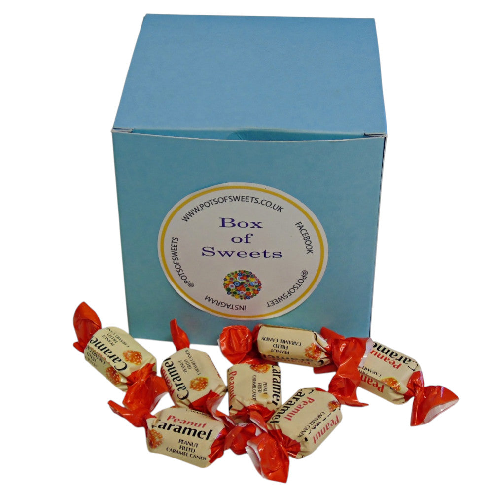 300g Square Coloured Box of YUMMYs Peanut Caramel Chews