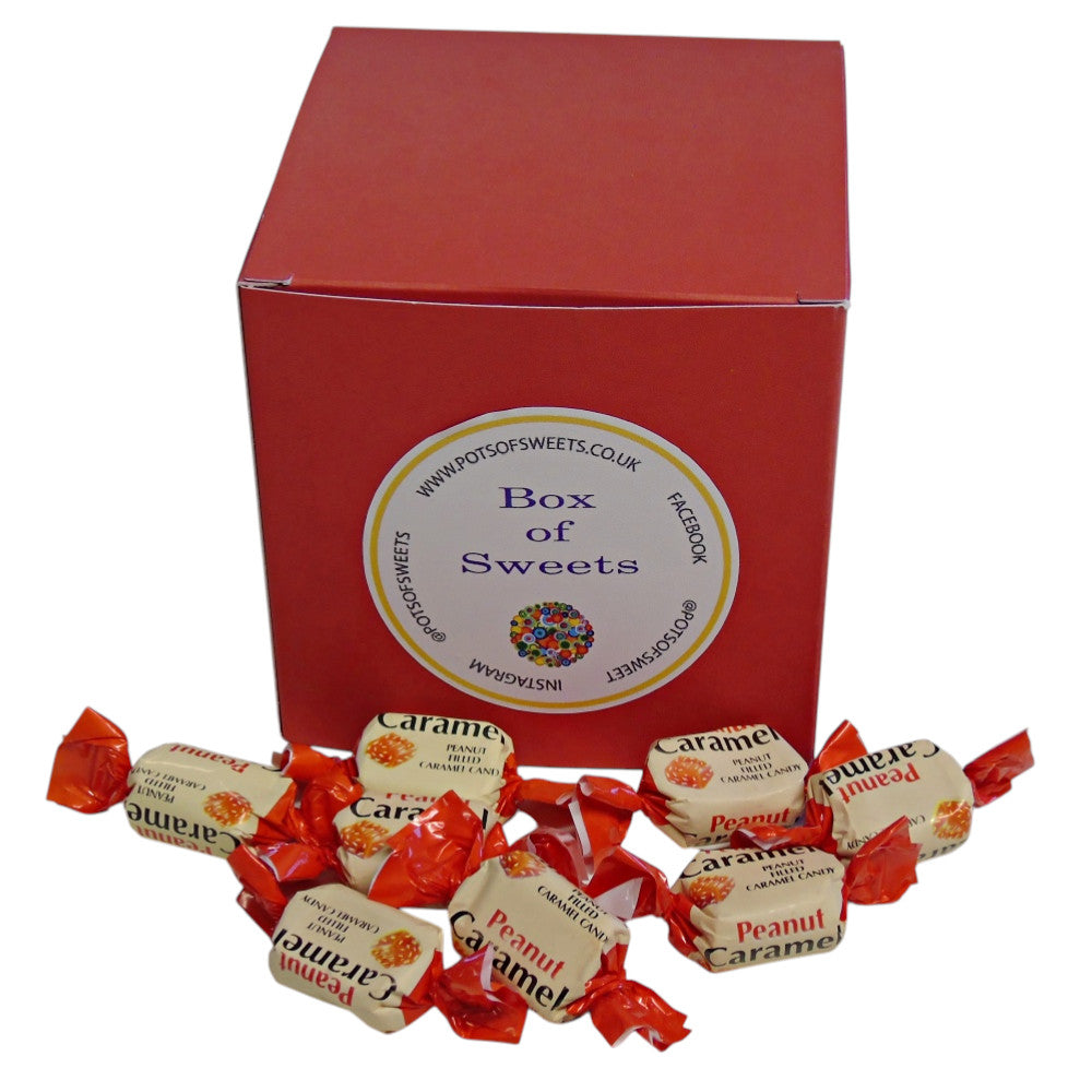 300g Square Coloured Box of YUMMYs Peanut Caramel Chews