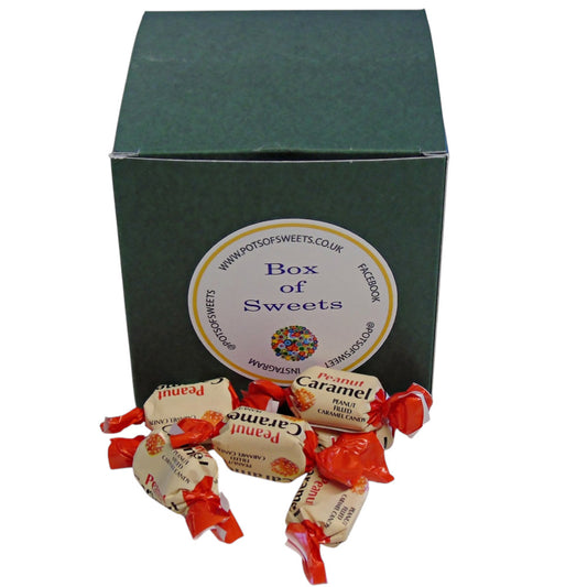 300g Square Coloured Box of YUMMYs Peanut Caramel Chews