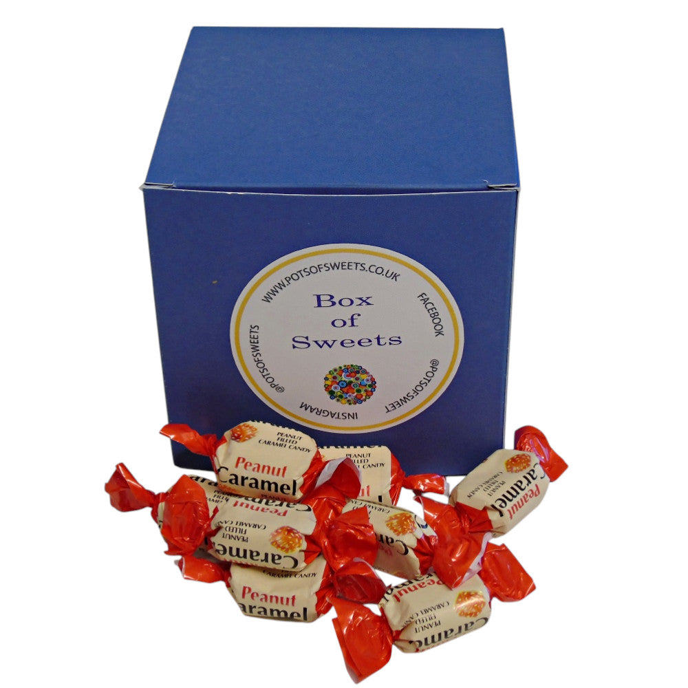 300g Square Coloured Box of YUMMYs Peanut Caramel Chews