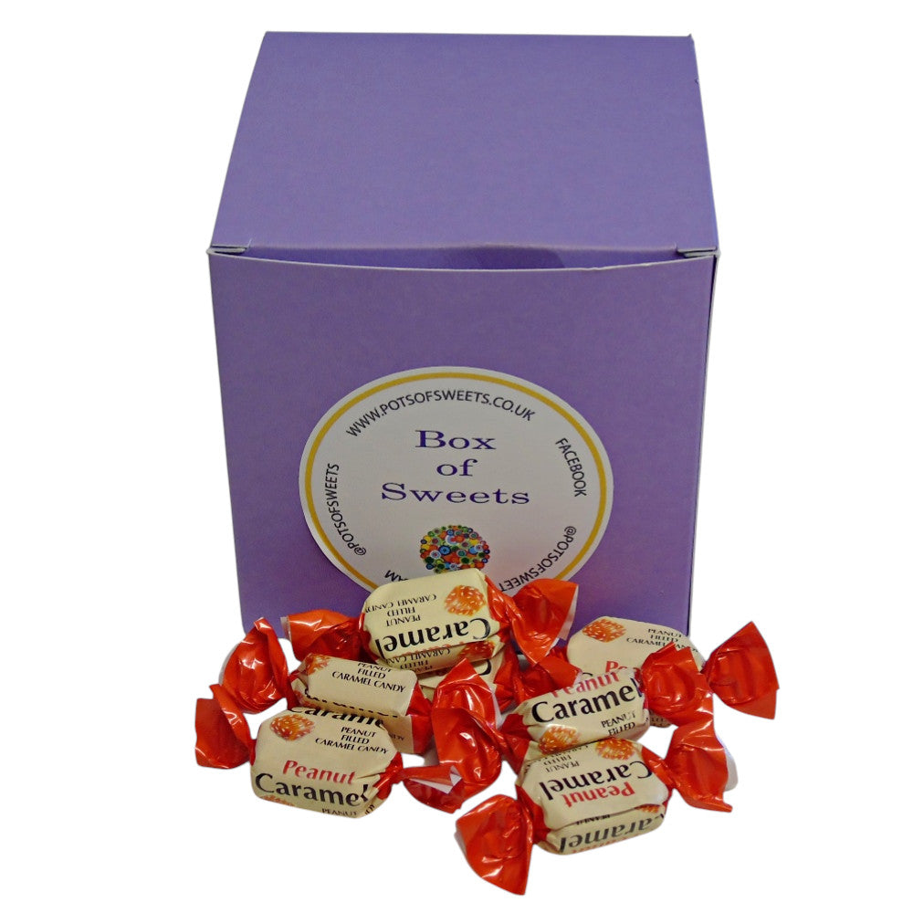 300g Square Coloured Box of YUMMYs Peanut Caramel Chews