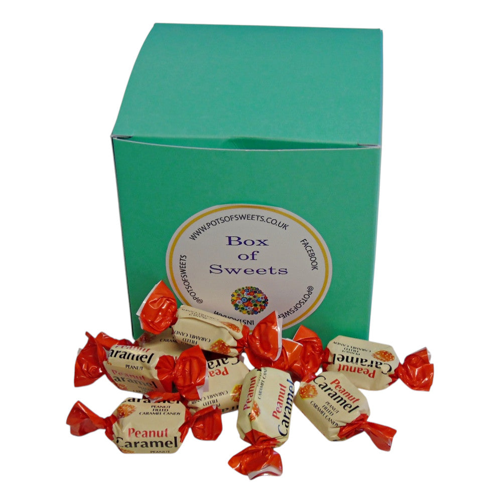 300g Square Coloured Box of YUMMYs Peanut Caramel Chews