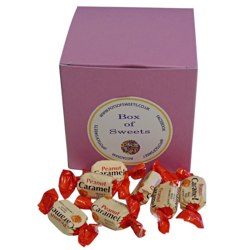 300g Square Coloured Box of YUMMYs Peanut Caramel Chews