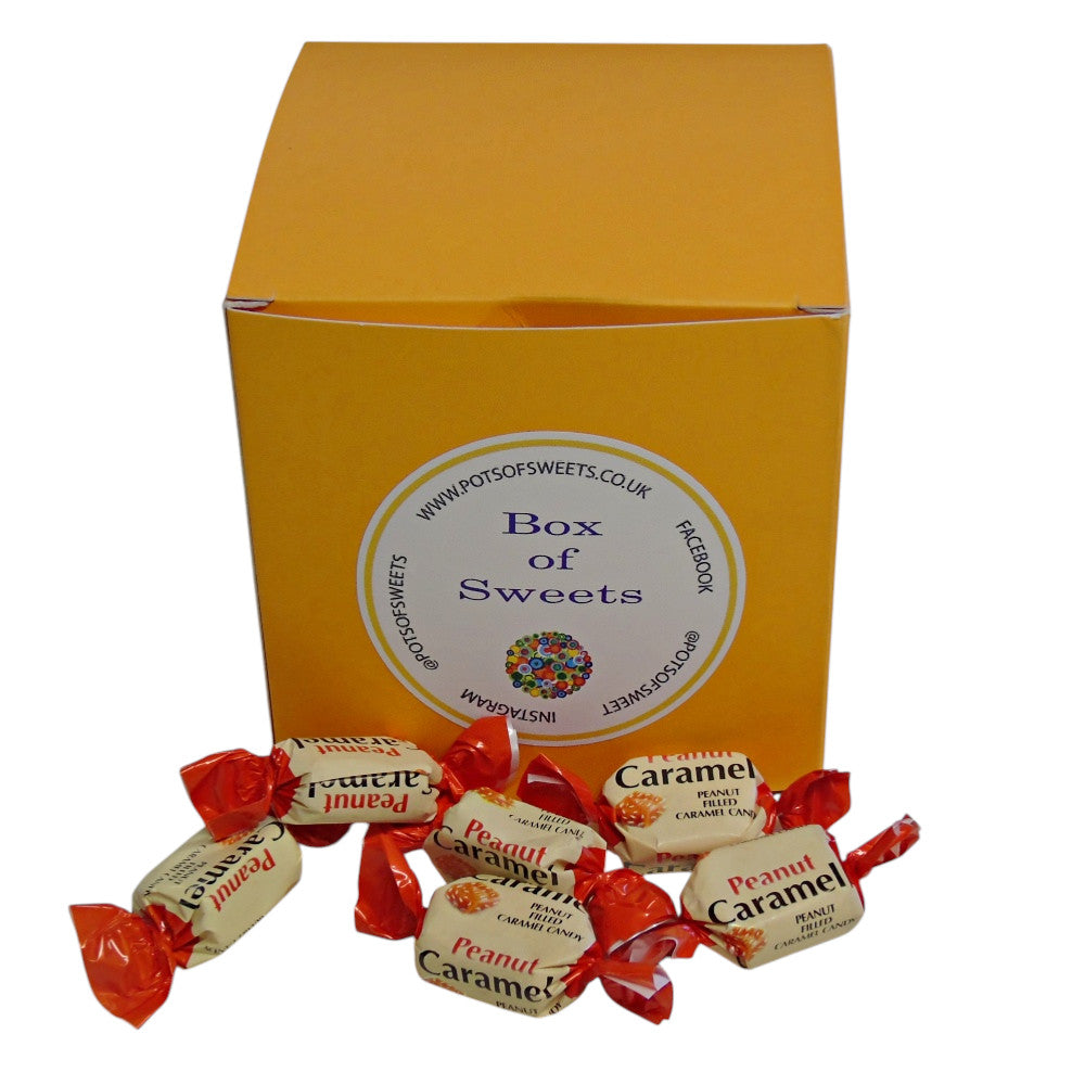 300g Square Coloured Box of YUMMYs Peanut Caramel Chews