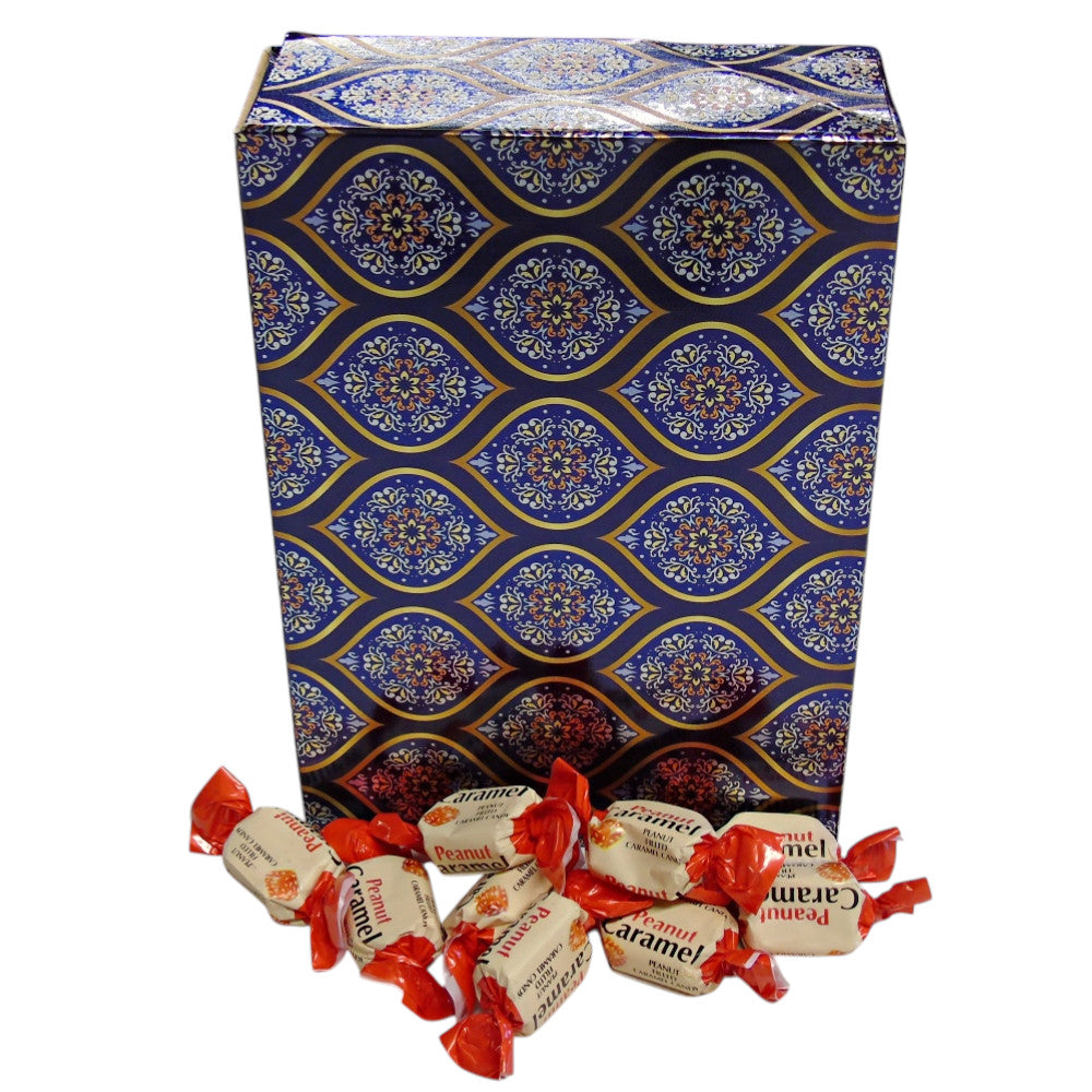 350g Rectangular Patterned Box of YUMMYs Peanut Caramel Chews
