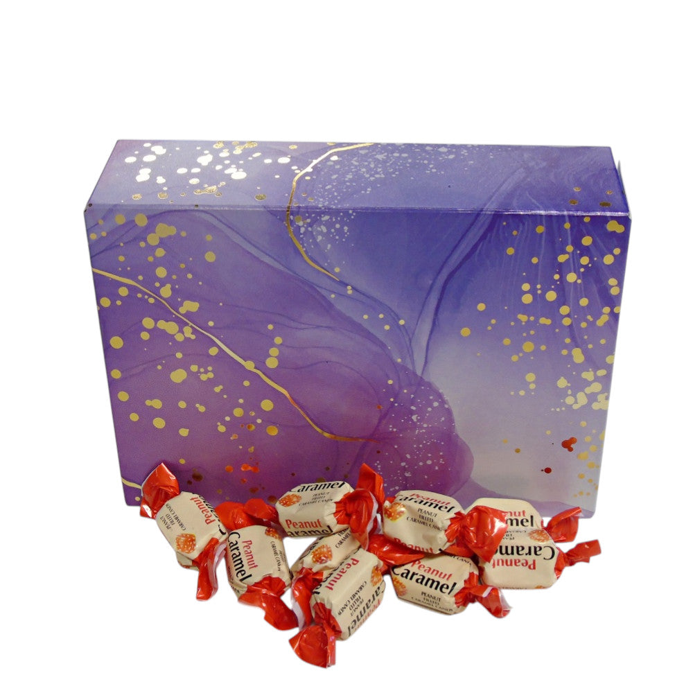 350g Rectangular Patterned Box of YUMMYs Peanut Caramel Chews