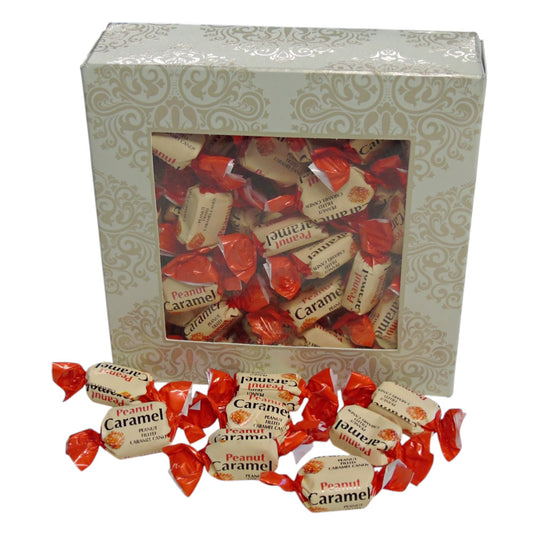 300g Square Window Box of YUMMYs Peanut Caramel Chews