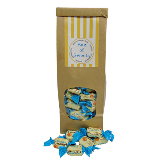 300g Tin Tie Bag of YUMMYs Coconut Caramel Chews