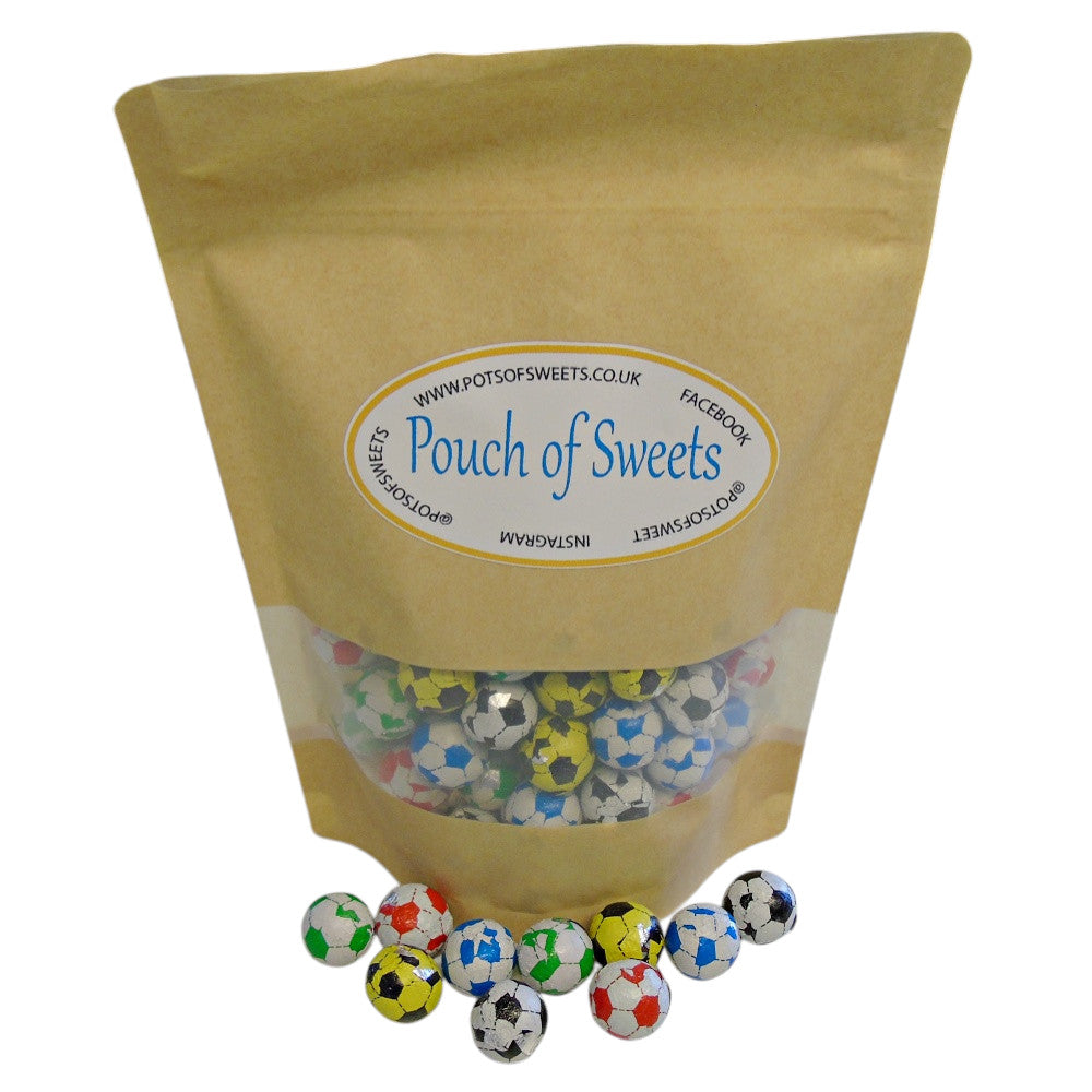 250g Pouch of Individually Wrapped Chocolate Flavoured Footballs