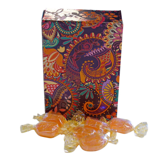 250g Rectangular Patterned Box of Sugar Free Barley Sugar Hard Boiled Sweets