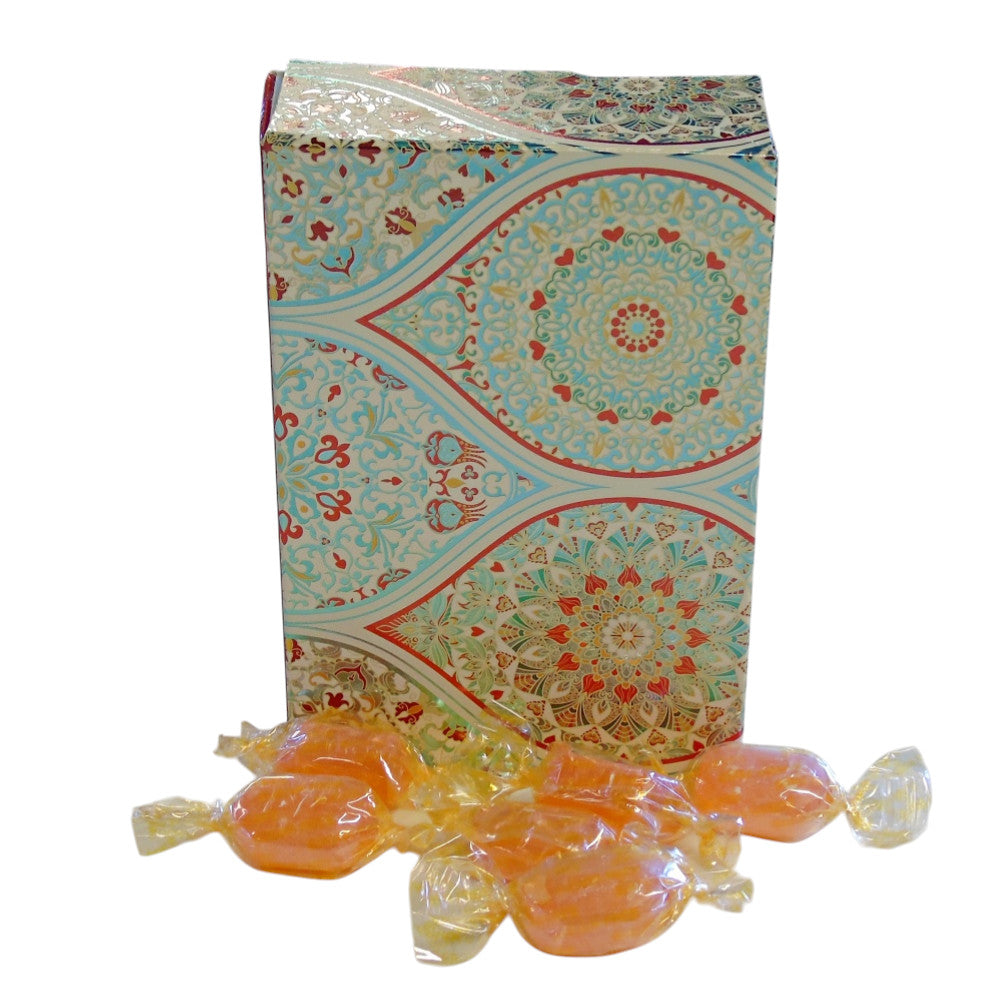 250g Rectangular Patterned Box of Sugar Free Barley Sugar Hard Boiled Sweets