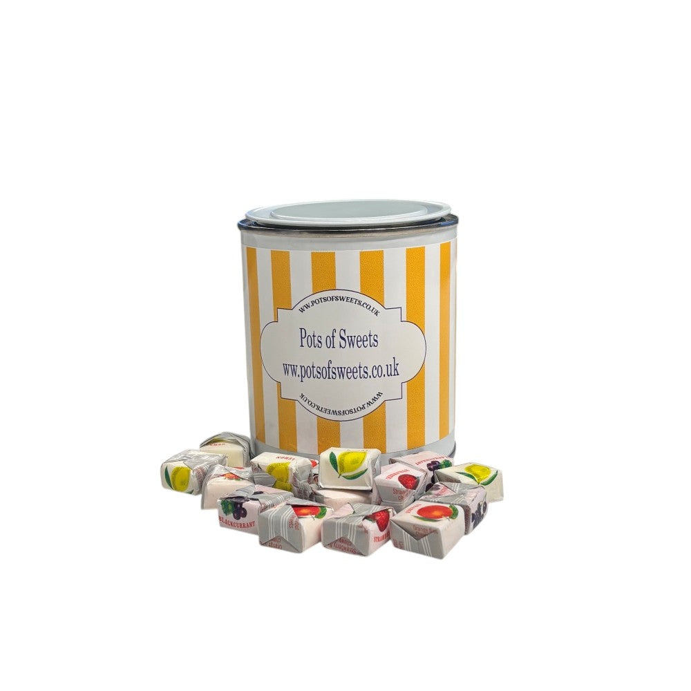 250g Paint Pot Tin of Fruity Chews Fruit Caramels