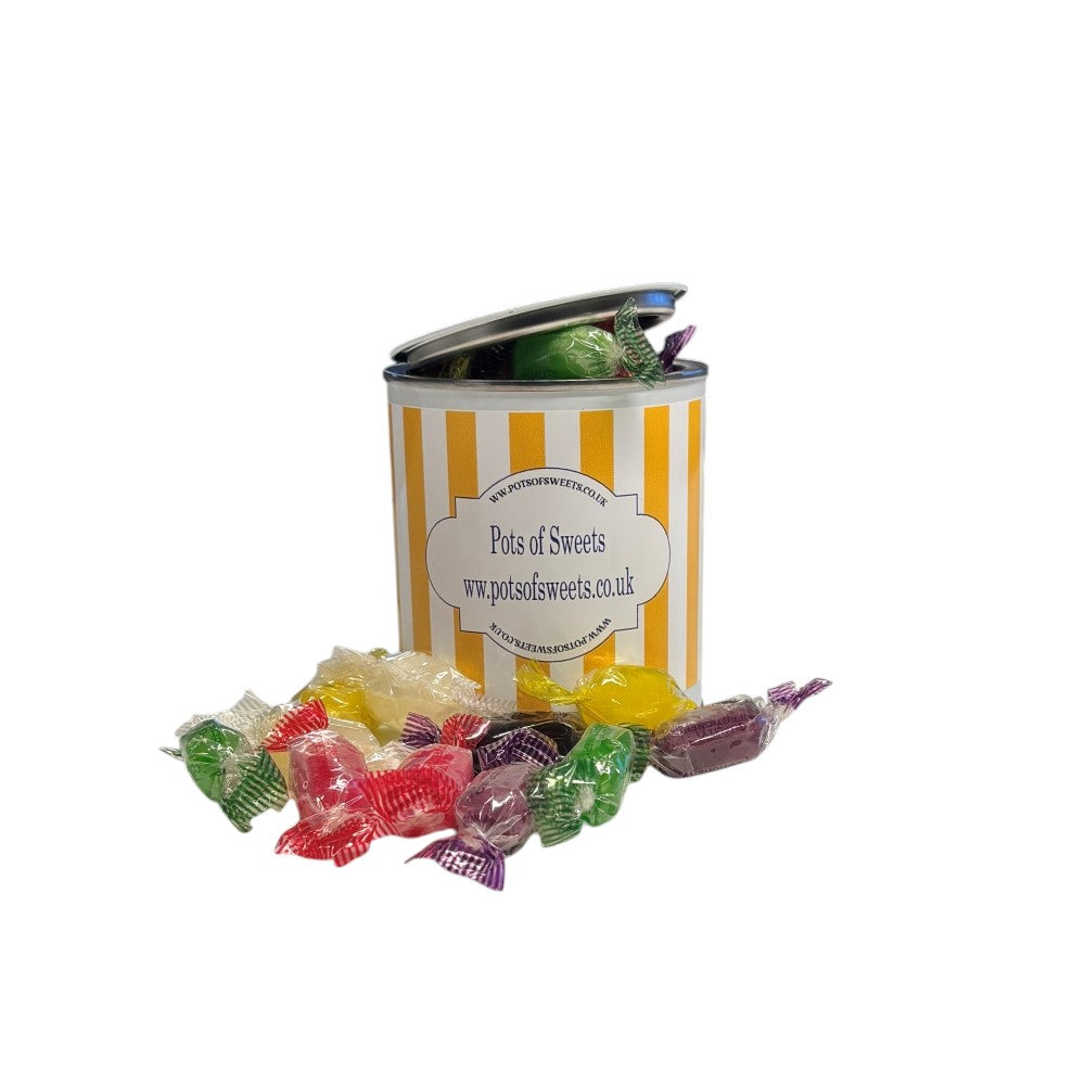 250g Paint Pot Tin of Hard Boiled Fruit Drop Sweet