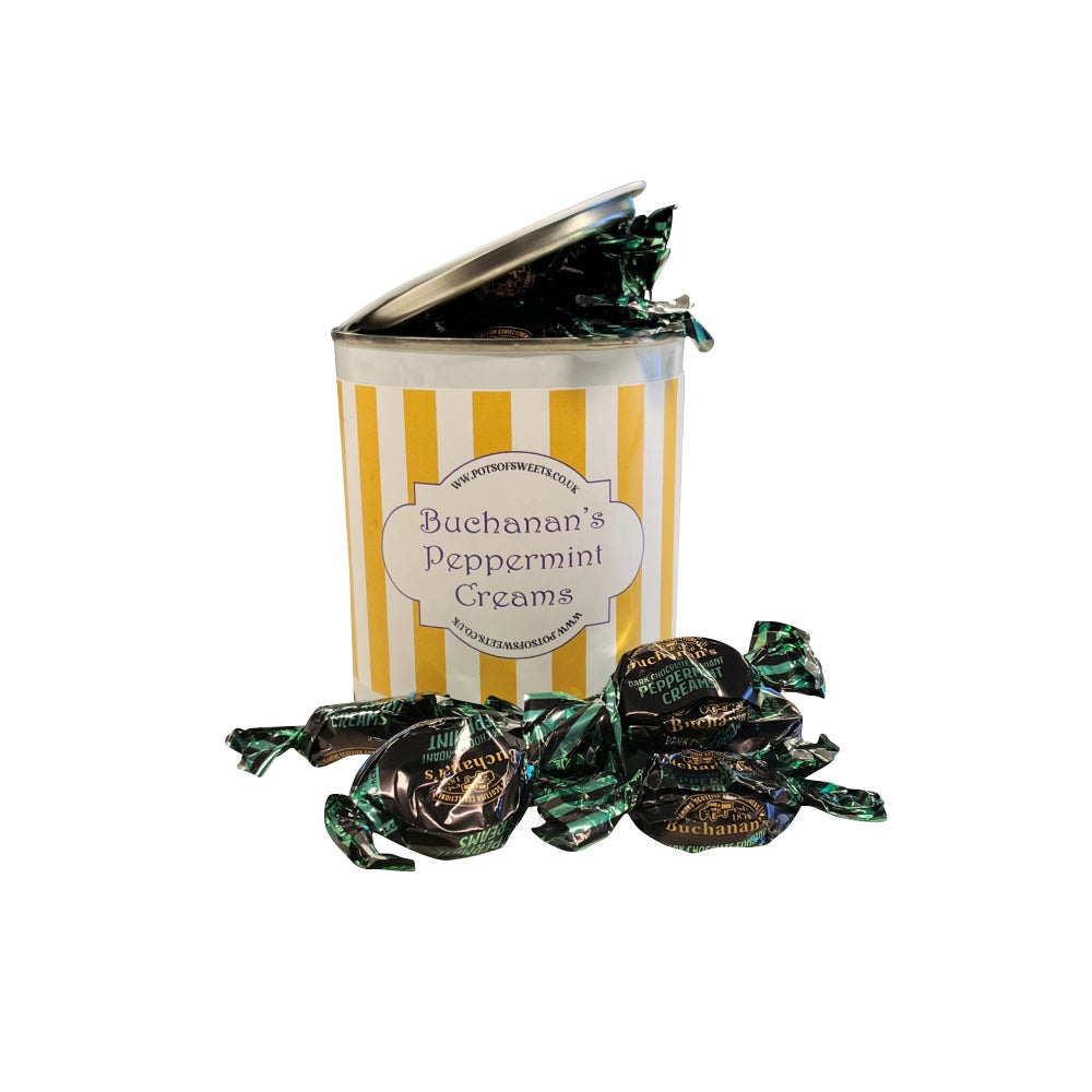Pot de peinture en boîte de 250 g de crèmes à la menthe poivrée au chocolat Buchanan's