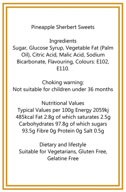 300g Square Window Star Pattern Box of Sherbet Pineapple Sweets