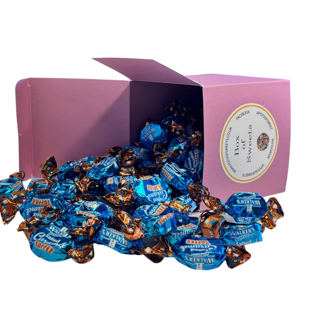 300g Square Box of Walkers Salted Caramel Toffee