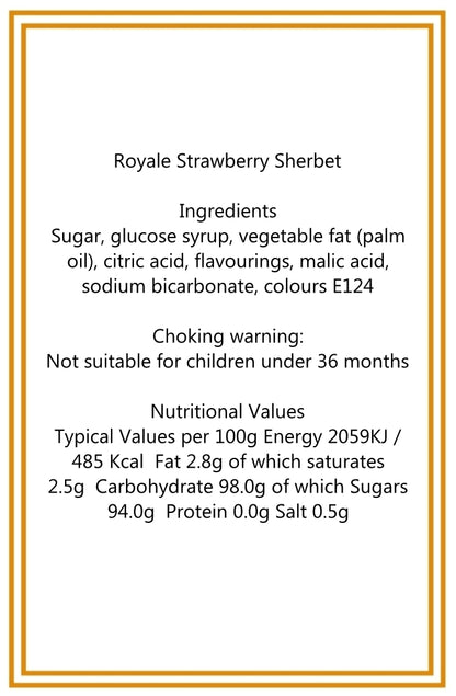 300g Square Window Ivory White Pattern Box of Strawberry Sherbets Sweets