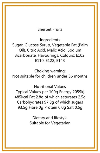 300g Square Window Ivory White Pattern Box of Sherbet Fruits