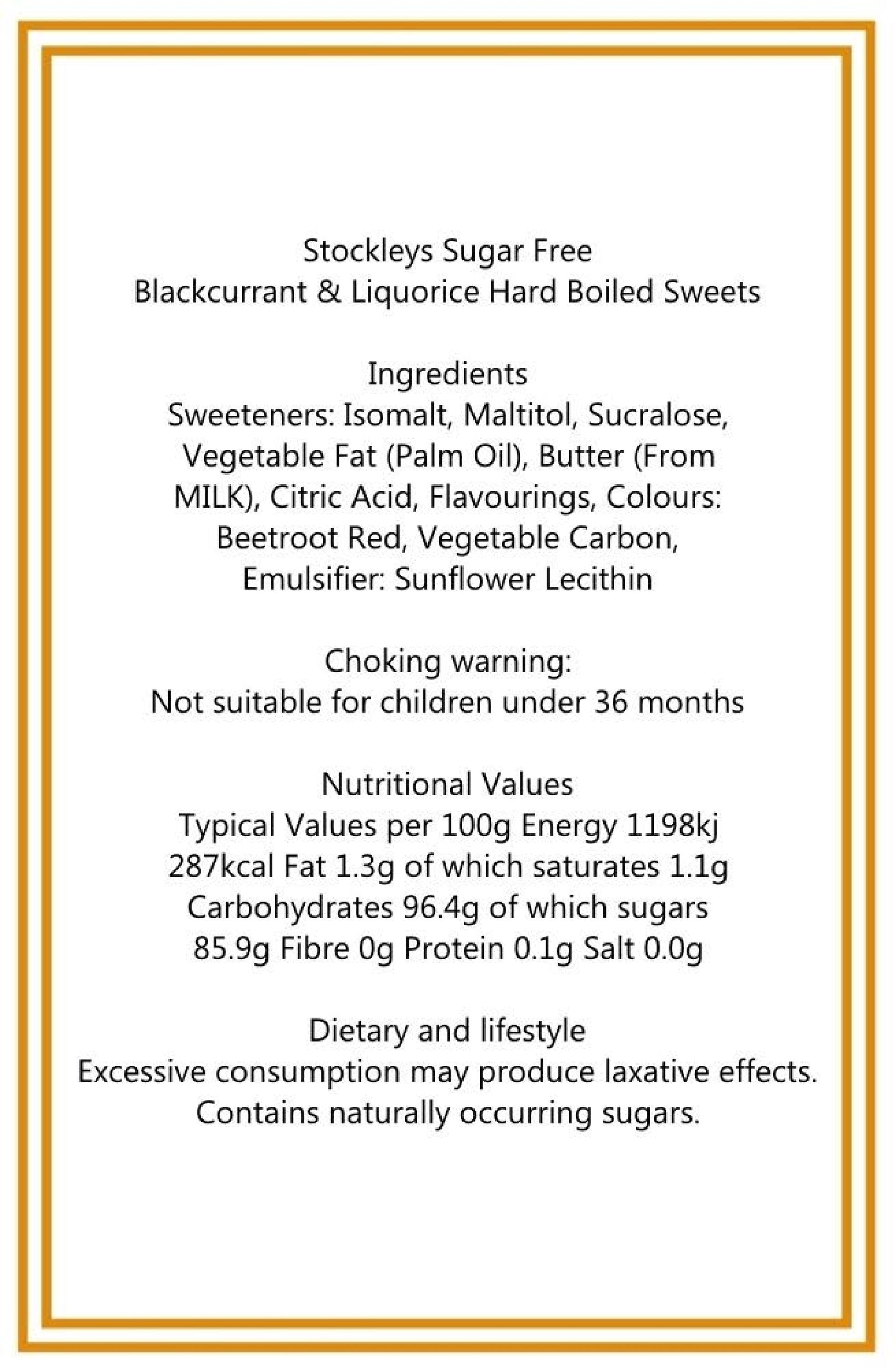 300g Square Flower Pattern Box of Sugar Free Blackcurrant and Liquorice