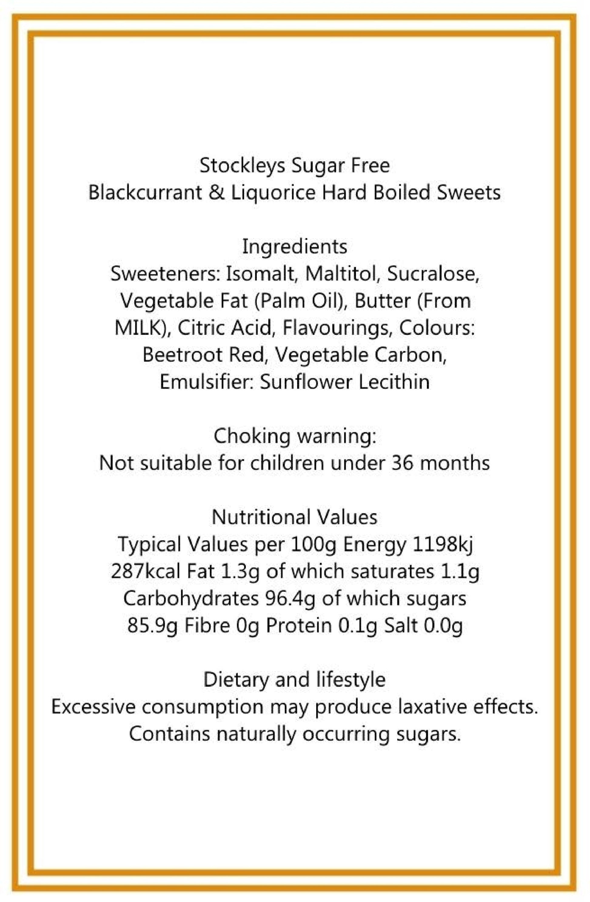 300g Square Window Pattern Box of Sugar Free Blackcurrant and Liquorice