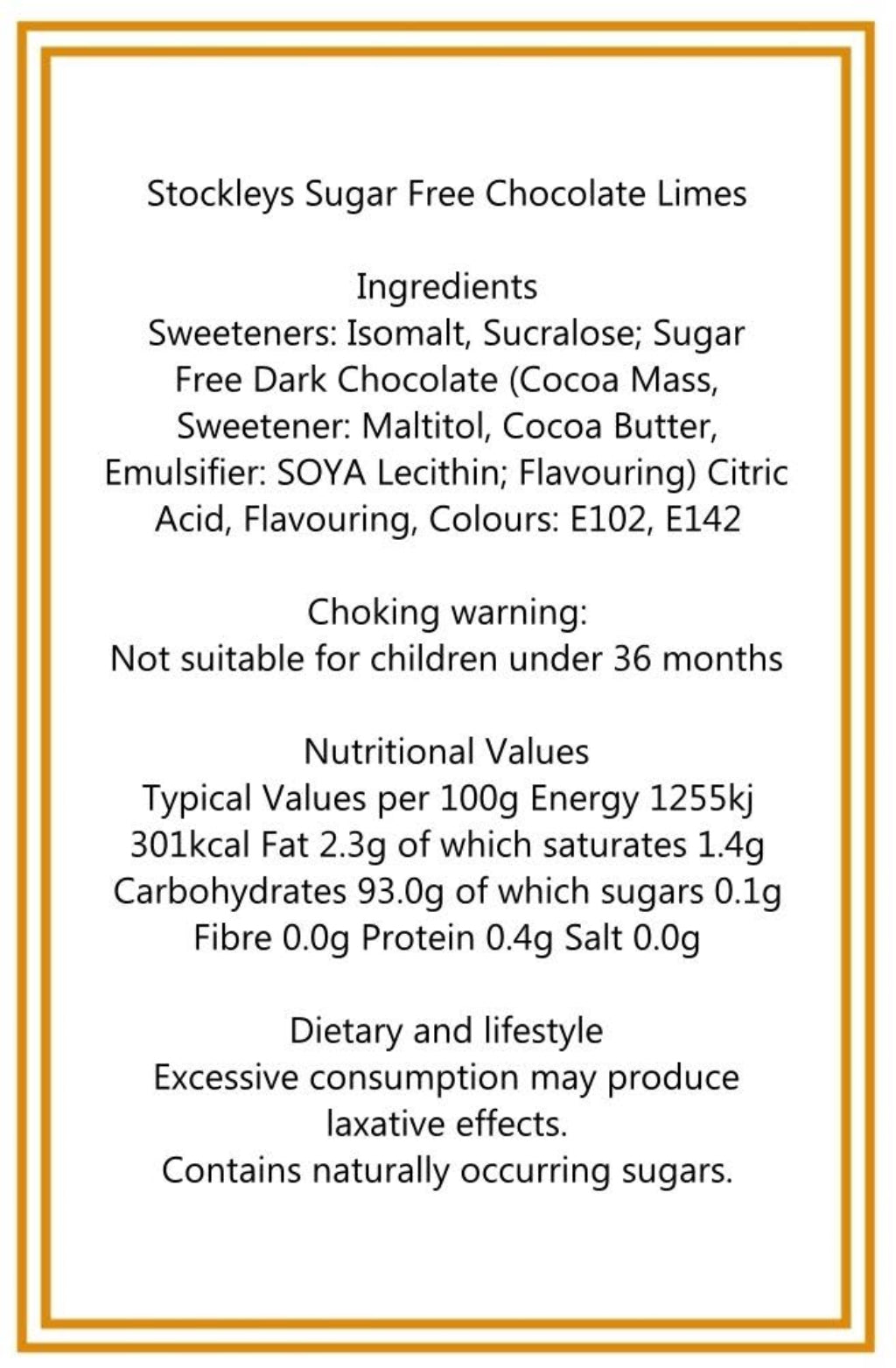 300g Square Flower Pattern Box of Sugar Free Chocolate Limes Sweets